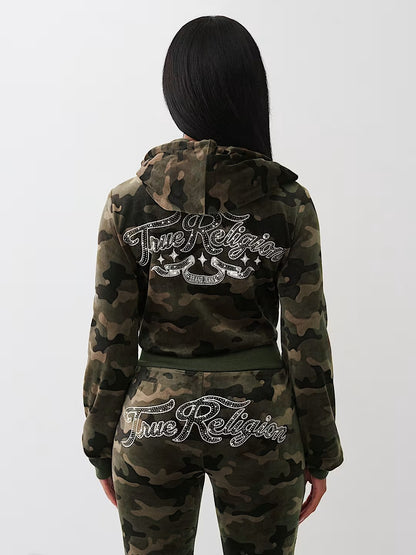 CAMO VELOUR SHRUNKEN HOODIE