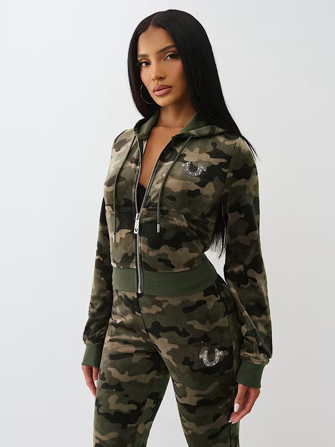 CAMO VELOUR SHRUNKEN HOODIE