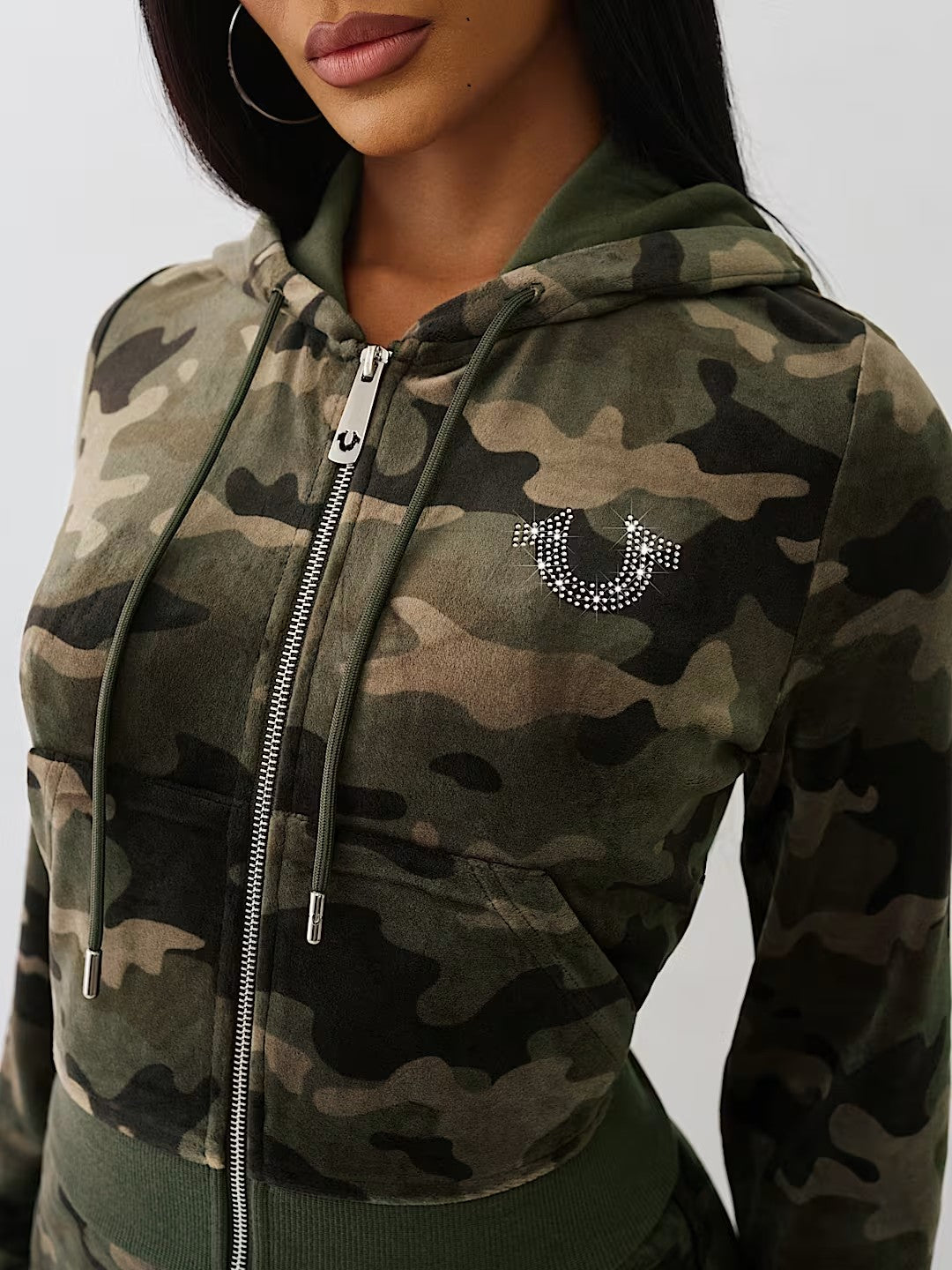 CAMO VELOUR SHRUNKEN HOODIE