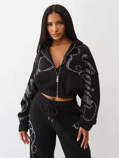 CRYSTAL GF ZIP UP HOODIE