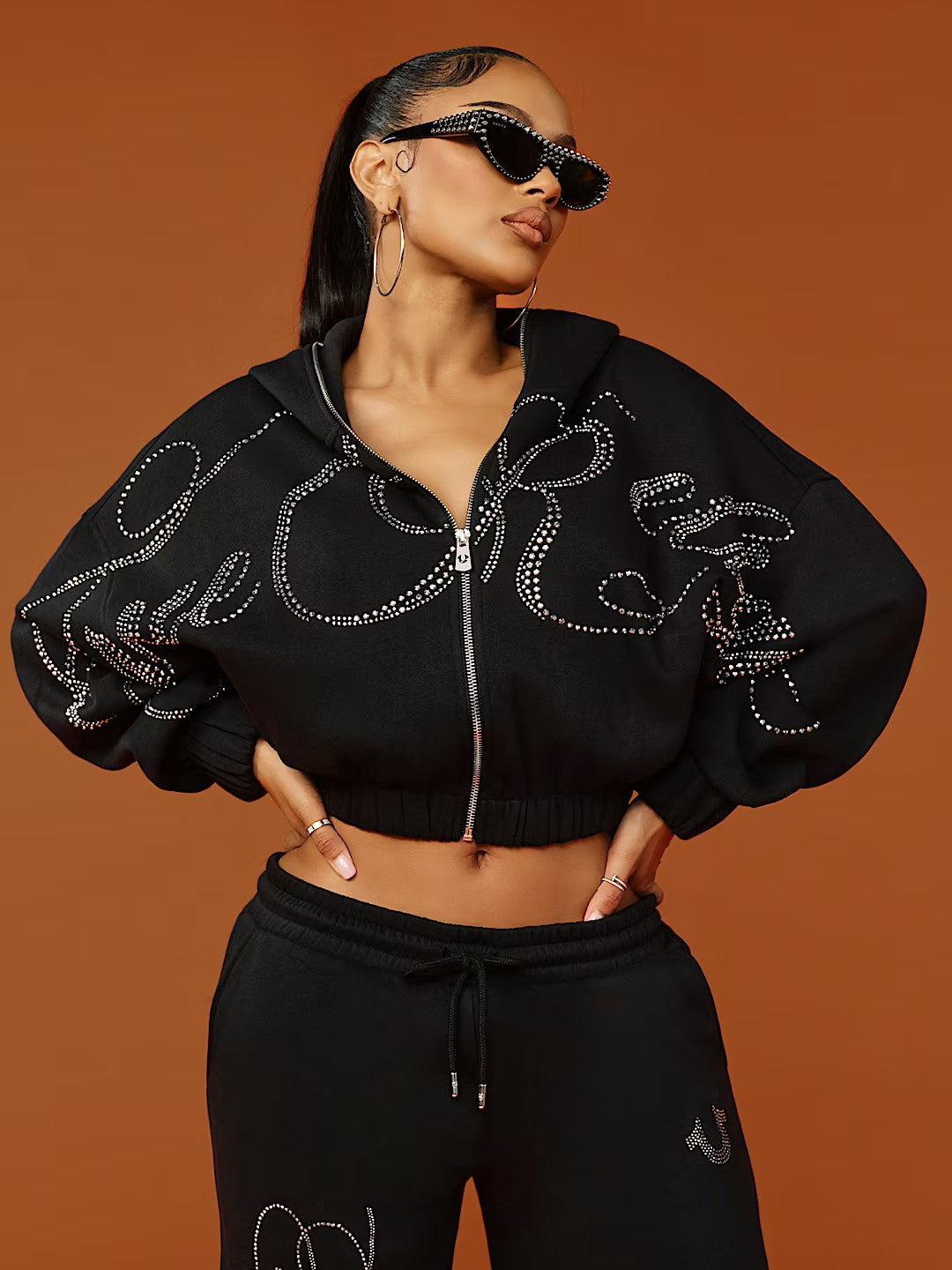 CRYSTAL GF ZIP UP HOODIE