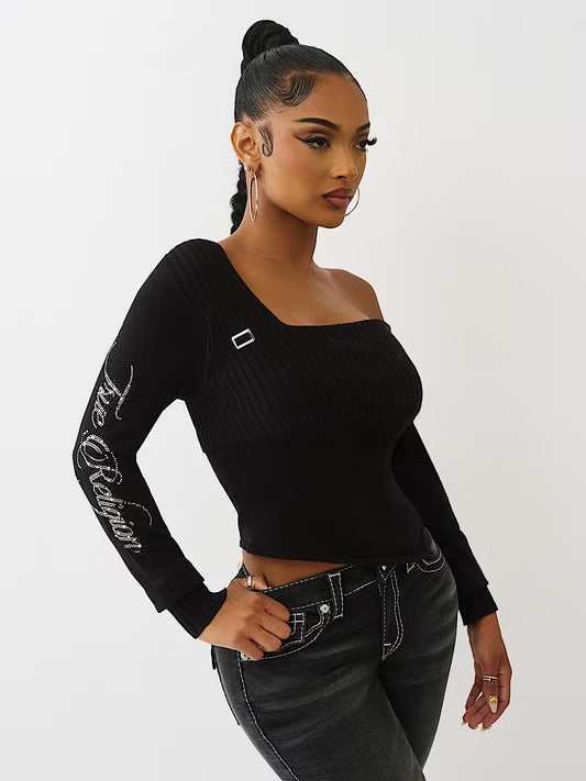 ASYMMETRICAL OFF SHLDR SWEATER