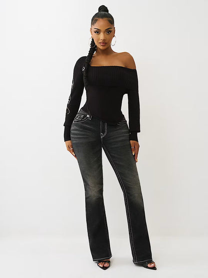 ASYMMETRICAL OFF SHLDR SWEATER