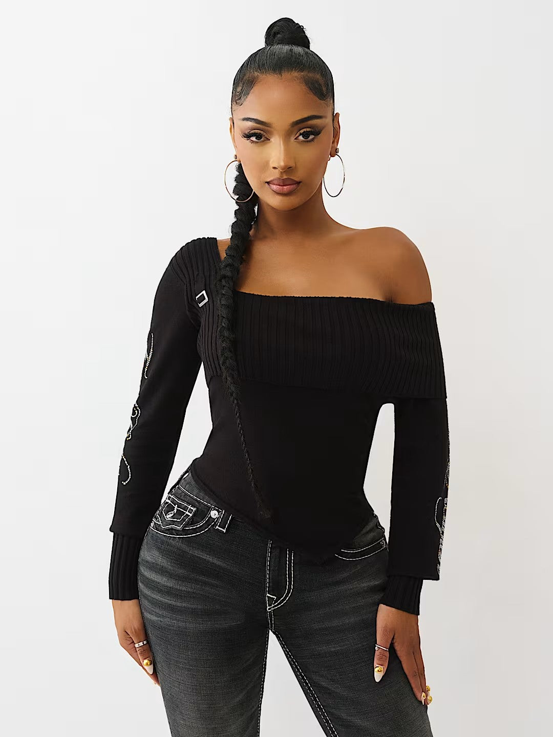 ASYMMETRICAL OFF SHLDR SWEATER