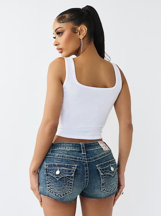 CRYSTAL PRINTED RIB TANK TOP