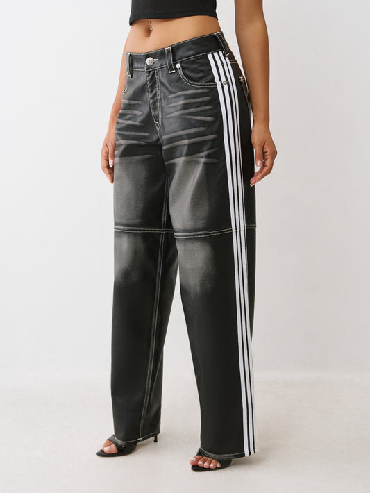 WASHED PU BAILEY BARREL PANTS