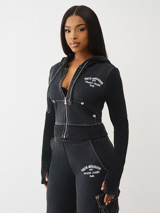 BIG T SHRUNKEN ZIP HOODIE