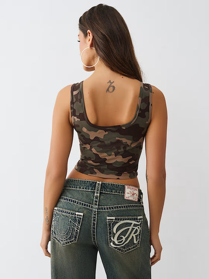 CAMO CRYSTAL CROPPED TANK