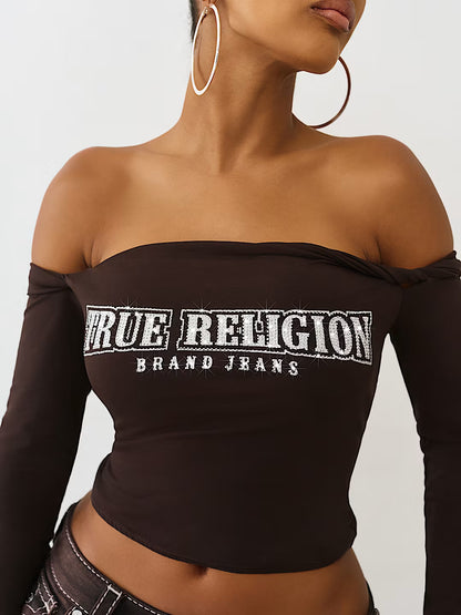 OFF SHOULDER LS TWIST TOP