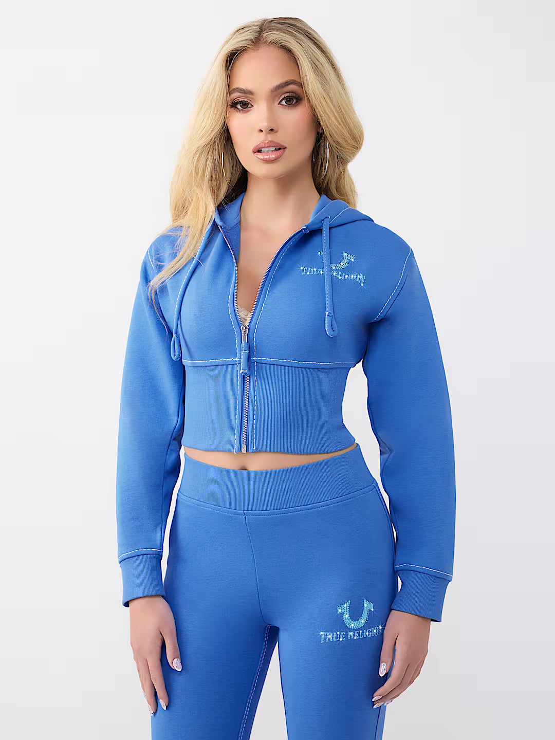 BIG T HIGH WAISTBAND ZIP UP HO