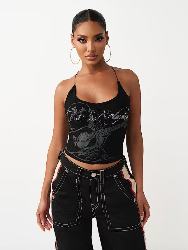 CRYSTAL RIB CAMI TOP