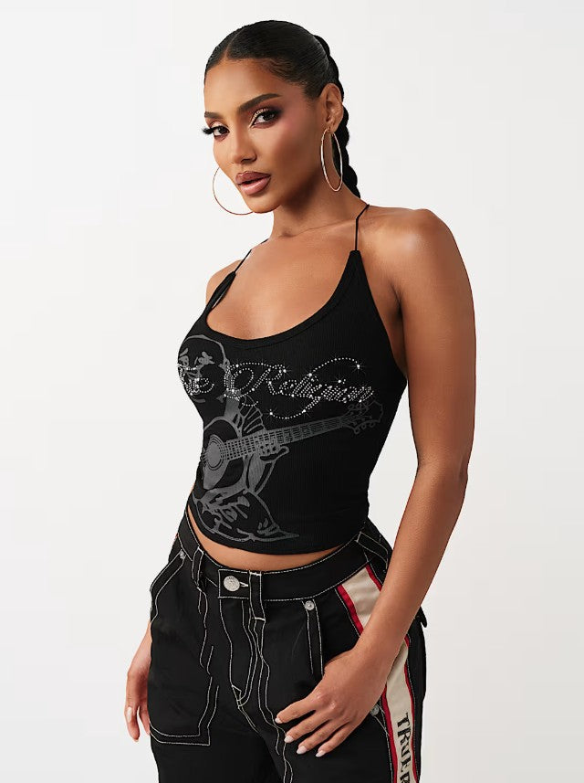 CRYSTAL RIB CAMI TOP