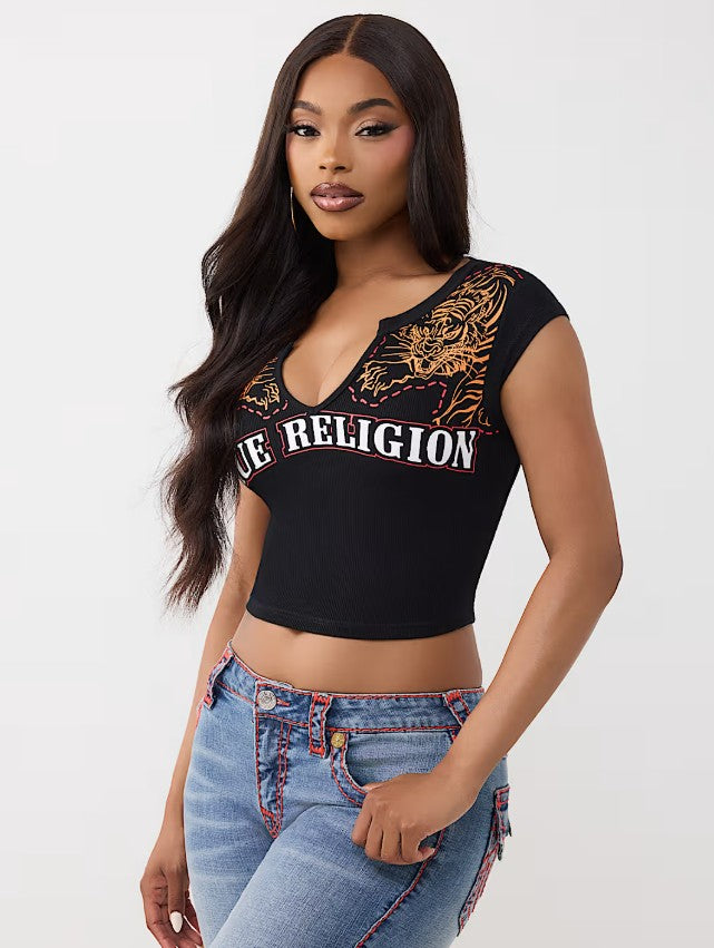 TR TIGER LOGO NOTCH TEE