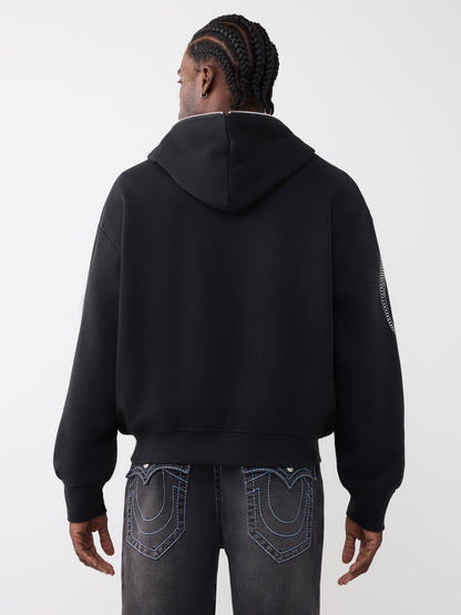 CRYSTAL SCRIPT BOXY ZIP UP