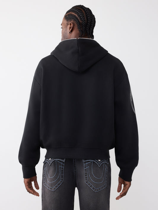 CRYSTAL SCRIPT BOXY ZIP UP