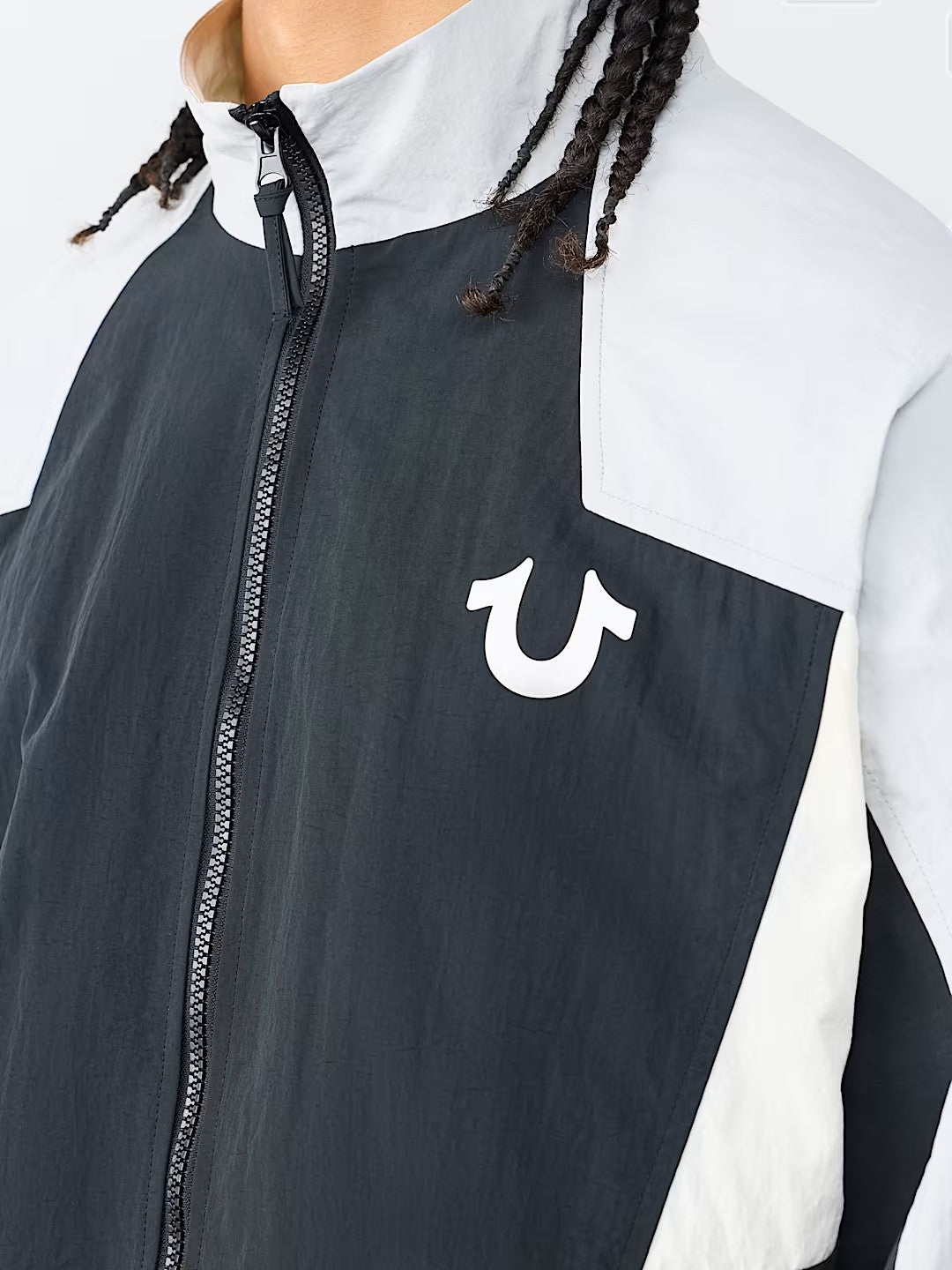 COLOR BLOCK NYLON TRACK JACKET