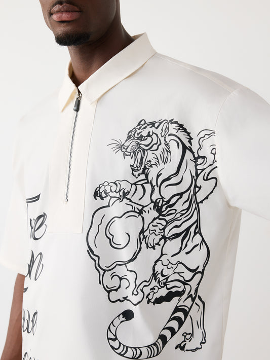 HALF ZIP  TIGER SS SHIRT