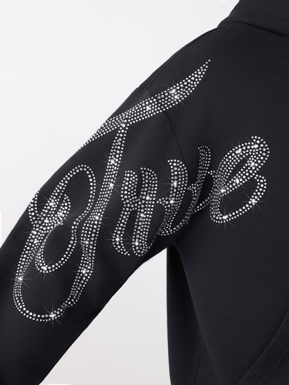 CRYSTAL SCRIPT BOXY ZIP UP