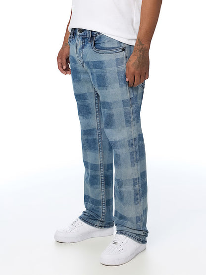 RICKY BIGT FLAP PLAID INDIGO