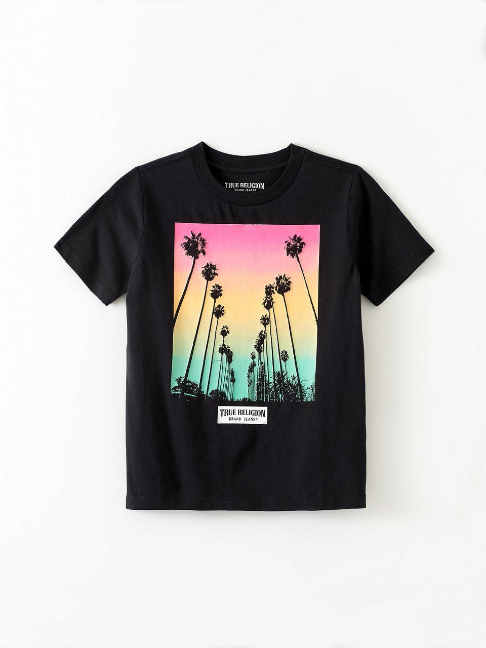 SUNSET PALM CREW NECK TEE - niños