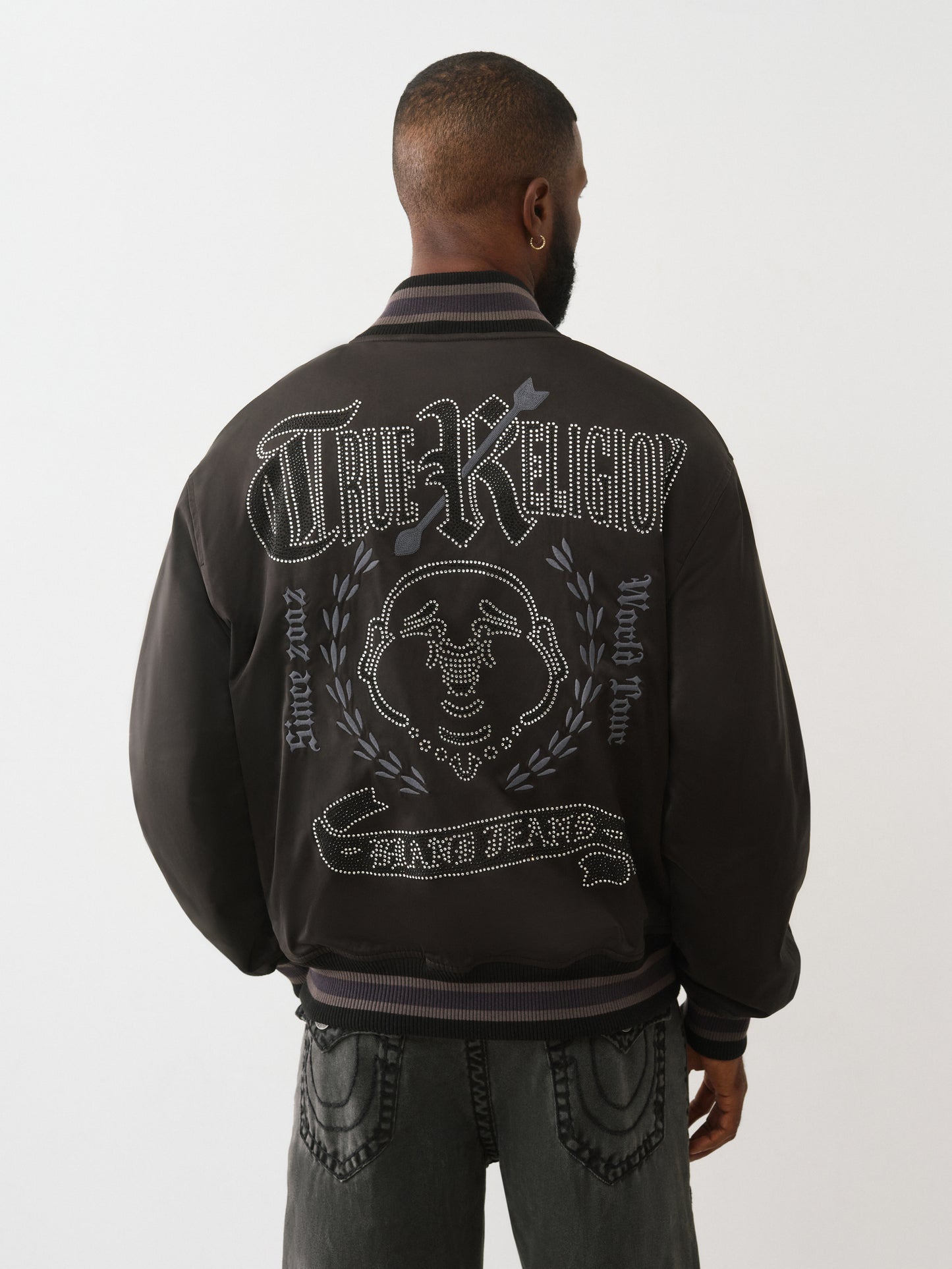 CRYSTAL SATIN RETRO BOMBER