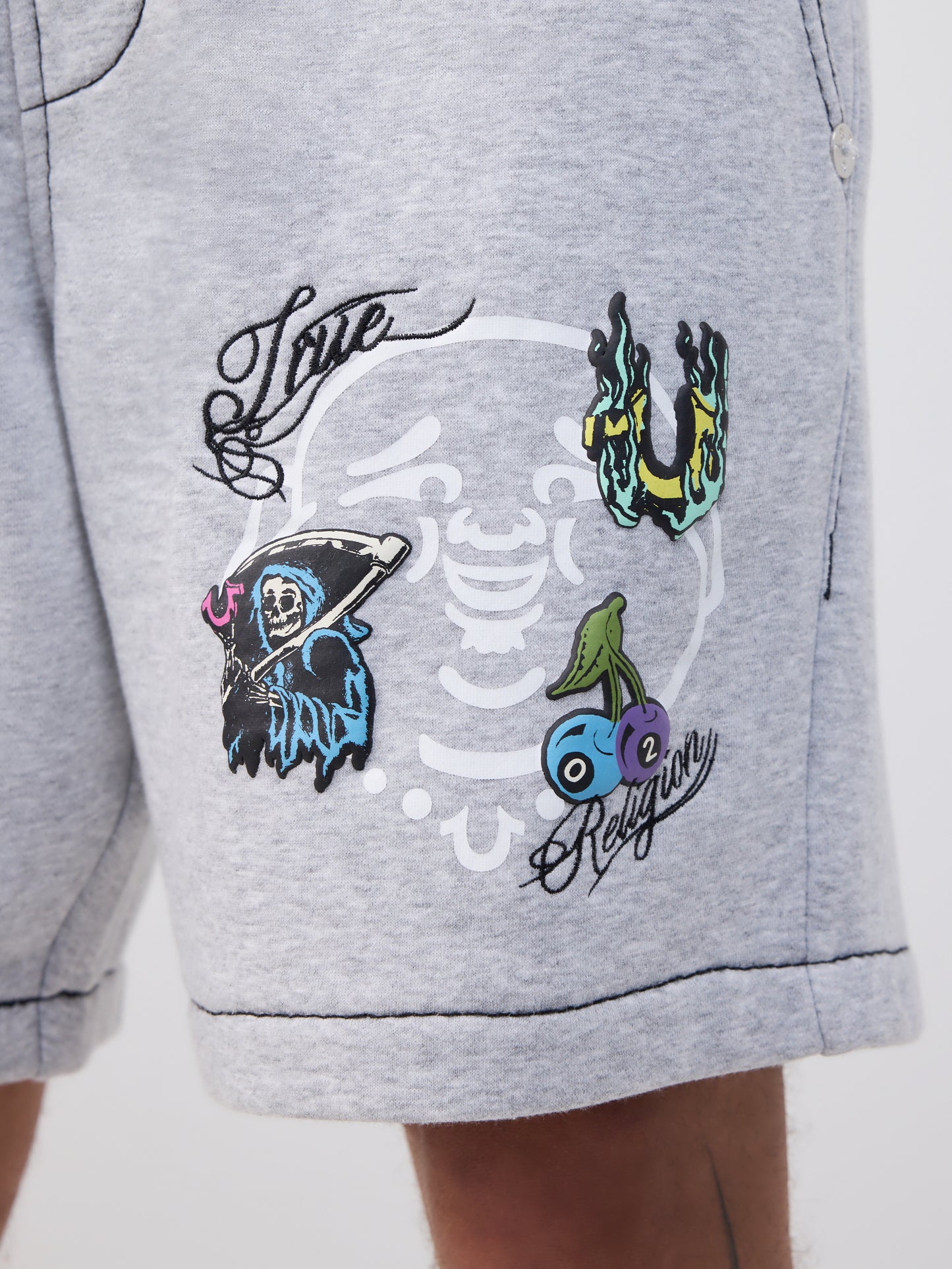 BUDDHA FACE BIG T FLEECE SHORT