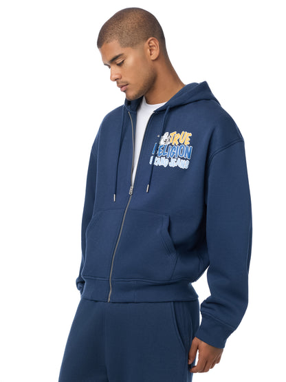 BUDDHA LOGO ZIP BOXY ZIP HOOD