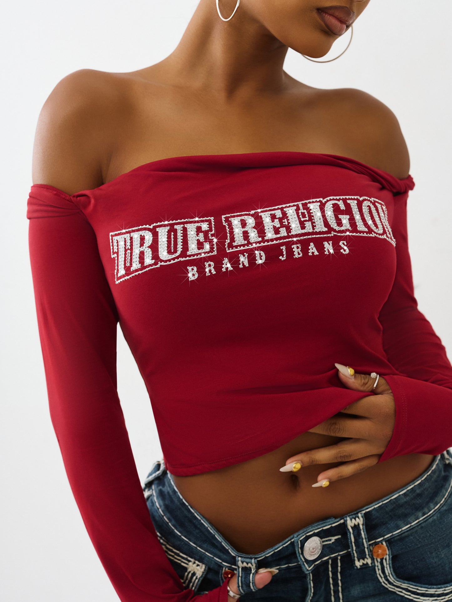 OFF SHOULDER LS TWIST TOP