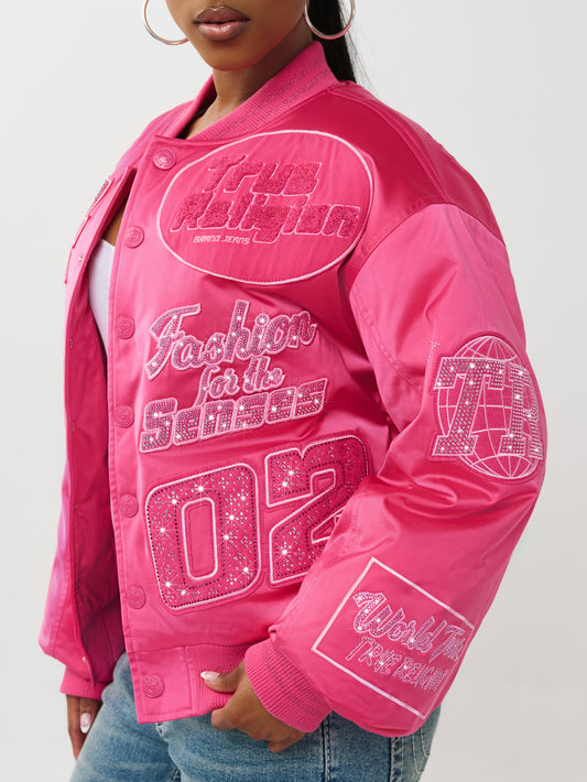 CRYSTAL BRANDED NYLON BOMBER