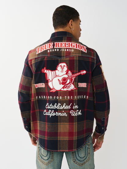 PLAID BIG T WESTERN SHIRT