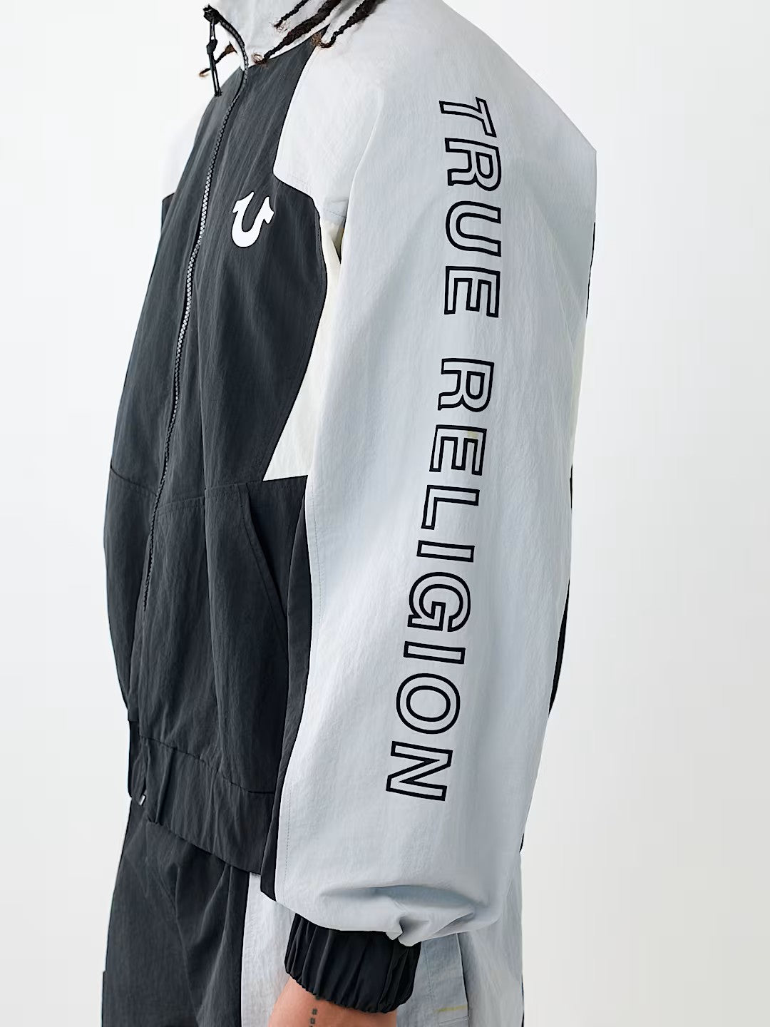 COLOR BLOCK NYLON TRACK JACKET