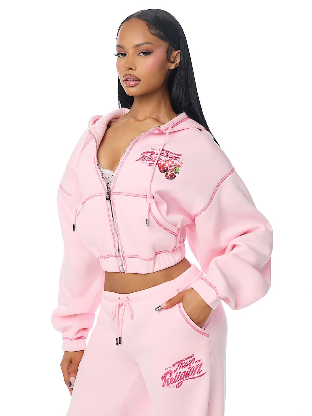 CRYSTAL CHERRY GF ZIP HOODIE