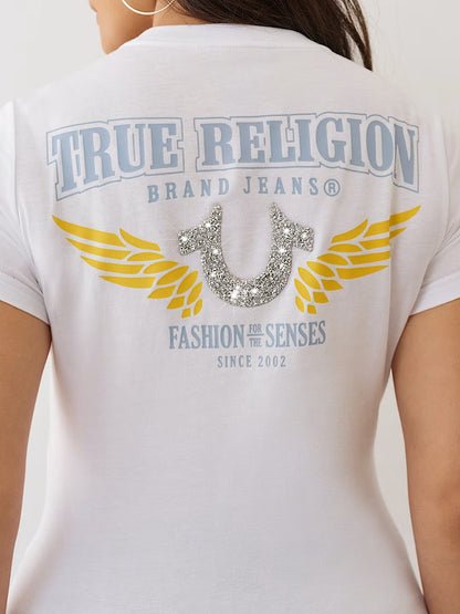 CRUSHED HS WING VNECK TEE