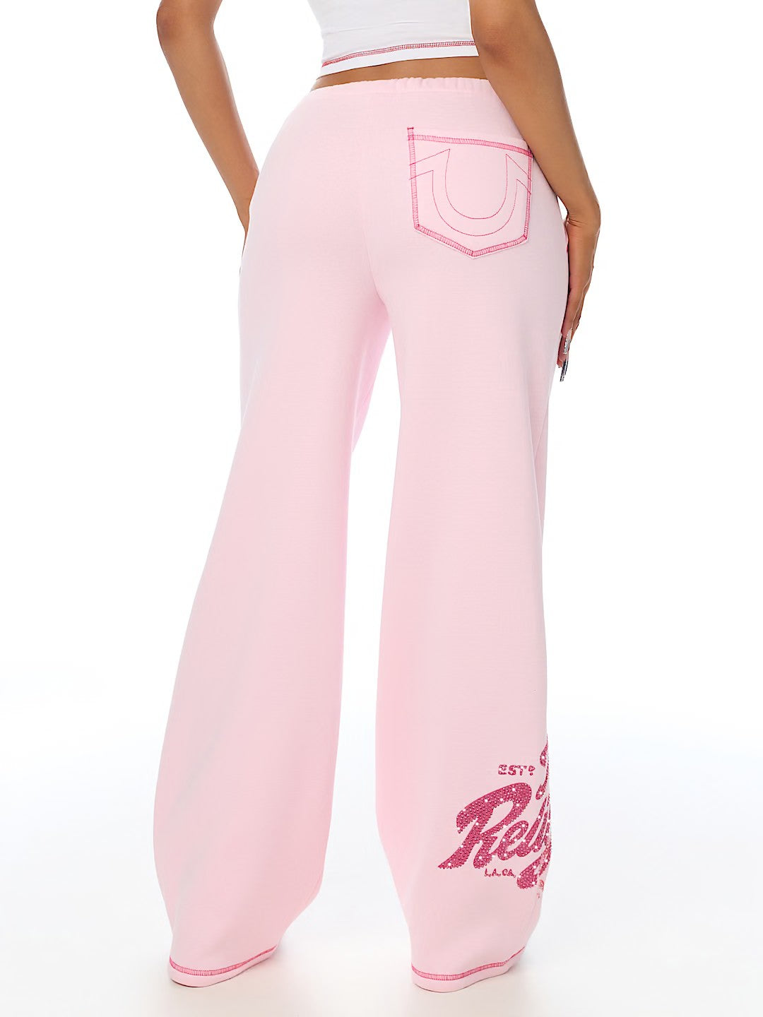 CRYSTAL CHERRY WIDE LEG PANTS