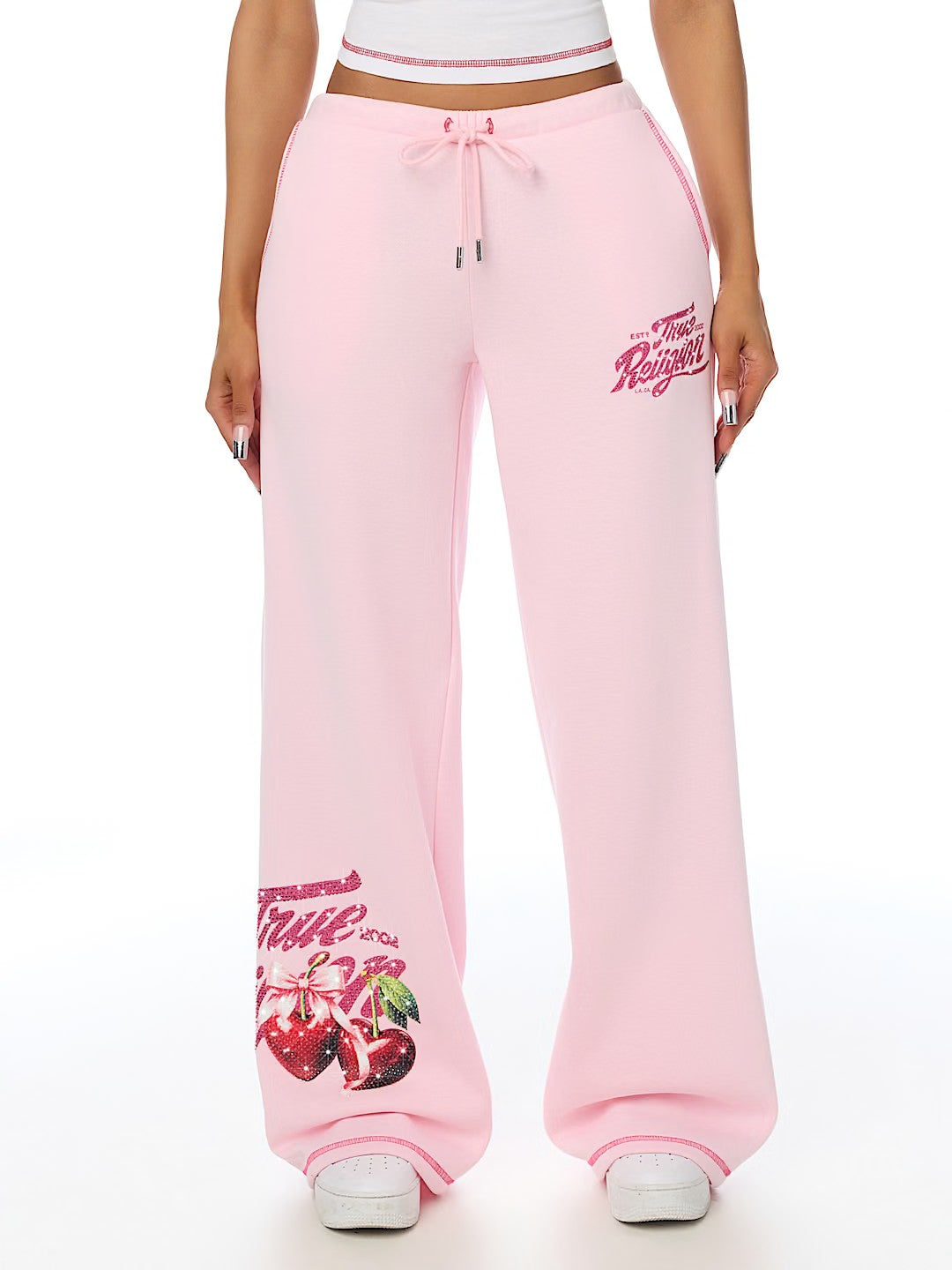 CRYSTAL CHERRY WIDE LEG PANTS