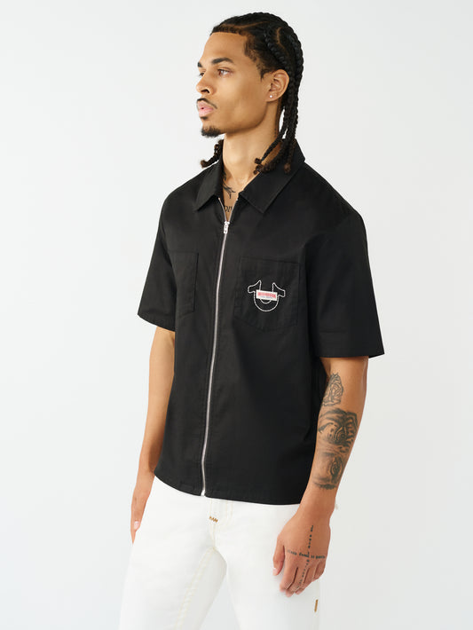 SS FULL ZIP BUDDHA SHIRT