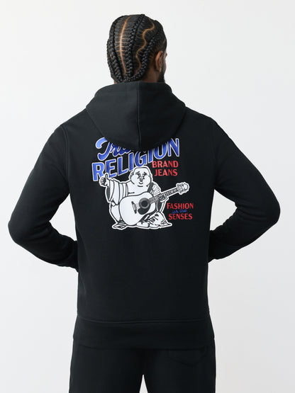 DIAGONAL MATCH ZIP HOODIE