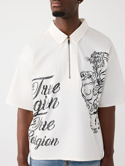 HALF ZIP  TIGER SS SHIRT