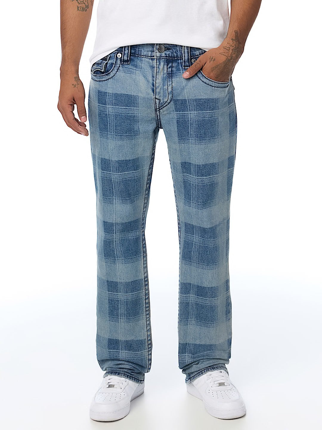RICKY BIGT FLAP PLAID INDIGO