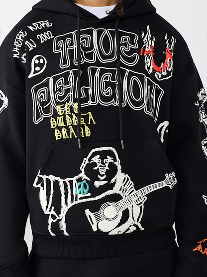 SKETCHED LOGO BOXY HOODIE
