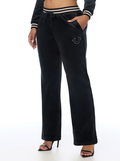 VELOUR TRACK STRAIGHT LEG