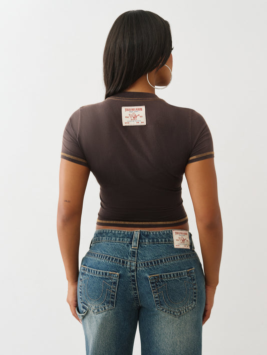 WASHED EMBROIDERY BABY TEE