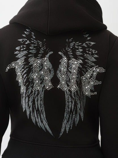 WING SHRUNKEN ZIP HOODIE