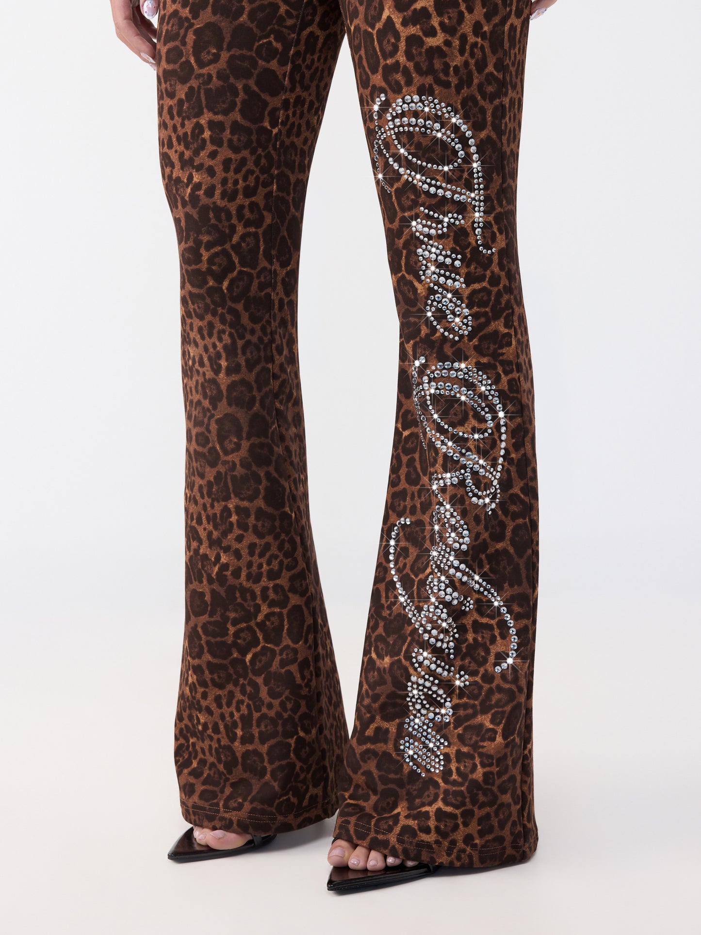 CRYSTAL LACE WAIST BOOTCUT PAN