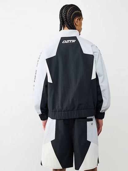COLOR BLOCK NYLON TRACK JACKET