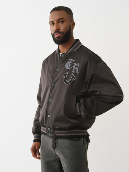 CRYSTAL SATIN RETRO BOMBER