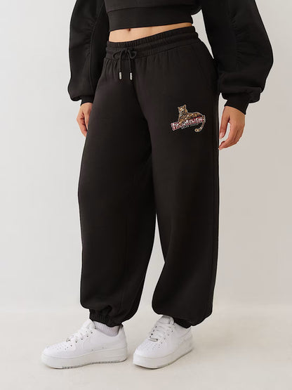 CRYSTALS LEOPARD BAGGIE JOGGER