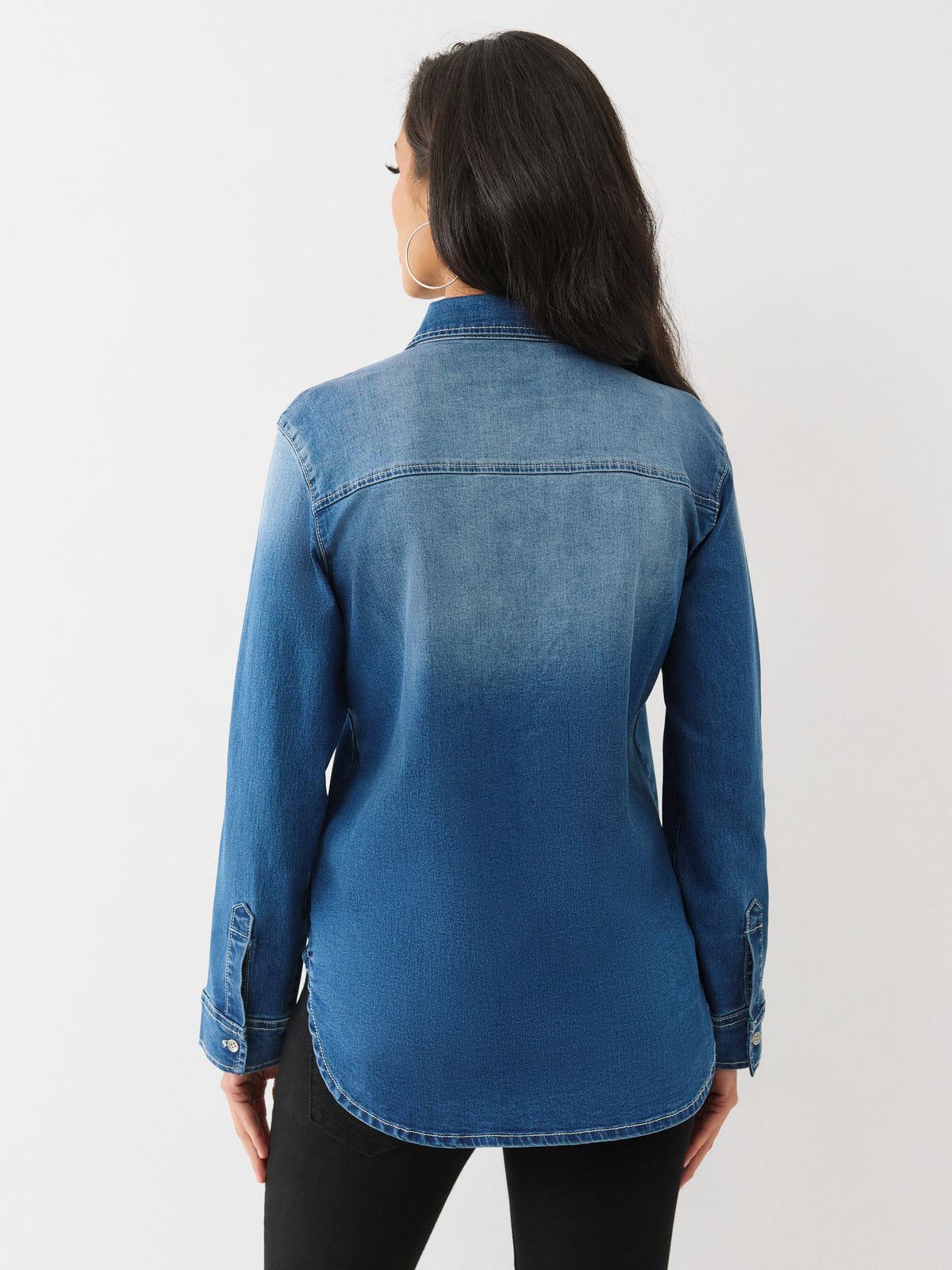 CRYSTAL HS SLIM DENIM SHIRT