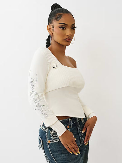 ASYMMETRICAL OFF SHLDR SWEATER