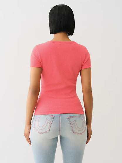 VNECK HS SS HENLEY